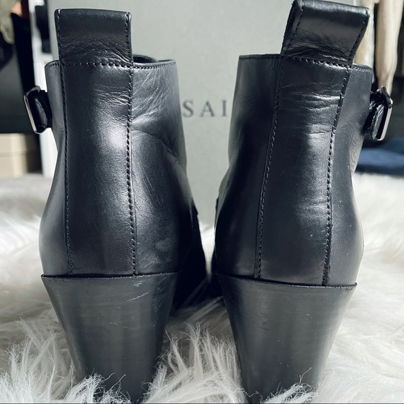 All Saints Black Leather Suede Charnock Ankle Boot - Picture 6 of 8